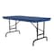 Correll Rectangle Heavy Duty Commerical Adjustable Height Plastic Folding Table, 24" W, 48" L, 22" to 32" H RA2448-27 - alternate 1
